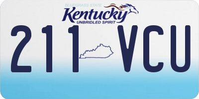KY license plate 211VCU