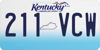 KY license plate 211VCW