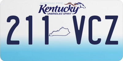 KY license plate 211VCZ