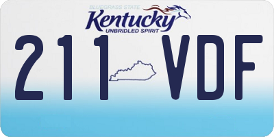 KY license plate 211VDF