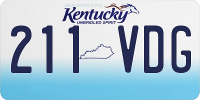 KY license plate 211VDG