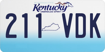 KY license plate 211VDK