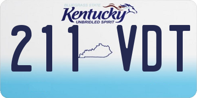 KY license plate 211VDT