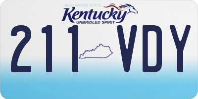 KY license plate 211VDY