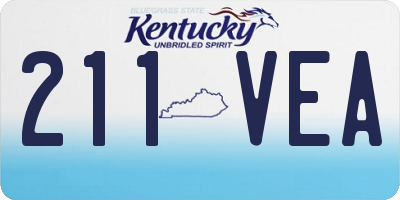 KY license plate 211VEA