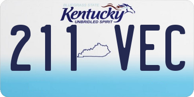 KY license plate 211VEC