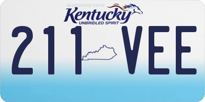 KY license plate 211VEE