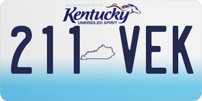 KY license plate 211VEK