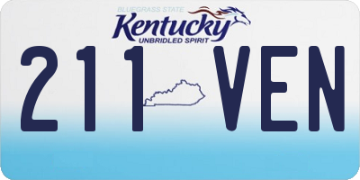 KY license plate 211VEN