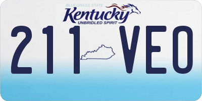 KY license plate 211VEO