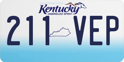KY license plate 211VEP
