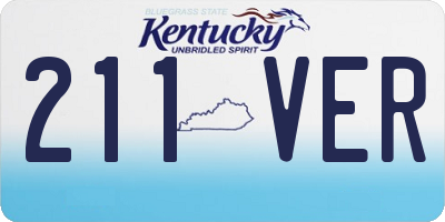 KY license plate 211VER