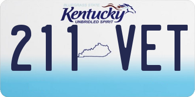 KY license plate 211VET