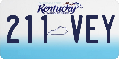 KY license plate 211VEY