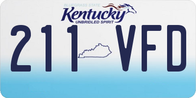 KY license plate 211VFD