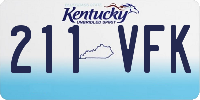 KY license plate 211VFK