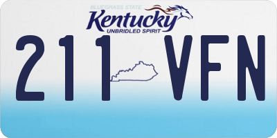 KY license plate 211VFN
