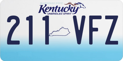 KY license plate 211VFZ