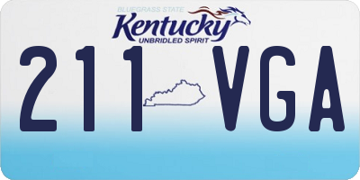 KY license plate 211VGA