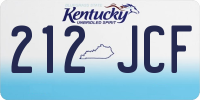 KY license plate 212JCF