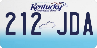 KY license plate 212JDA