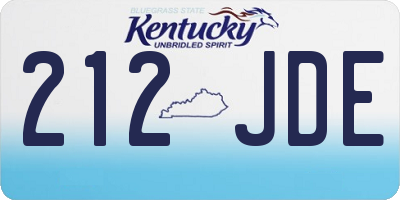 KY license plate 212JDE