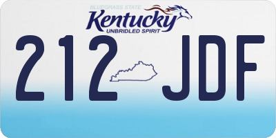 KY license plate 212JDF