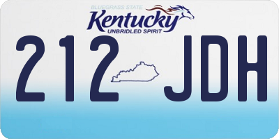 KY license plate 212JDH