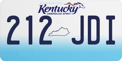 KY license plate 212JDI