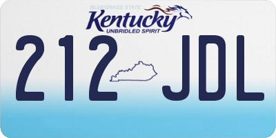 KY license plate 212JDL