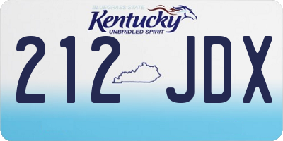 KY license plate 212JDX