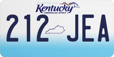 KY license plate 212JEA