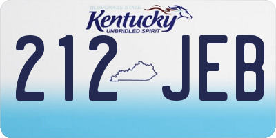KY license plate 212JEB