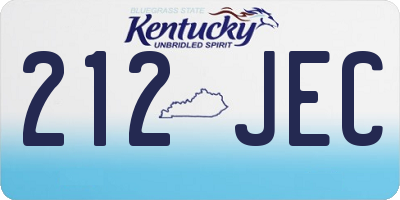 KY license plate 212JEC