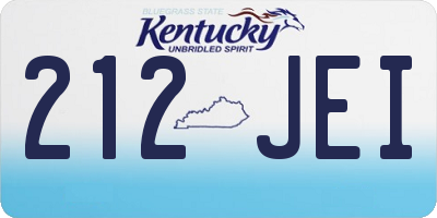 KY license plate 212JEI