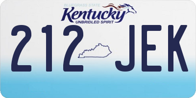 KY license plate 212JEK