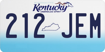 KY license plate 212JEM