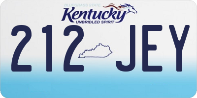 KY license plate 212JEY