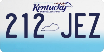 KY license plate 212JEZ