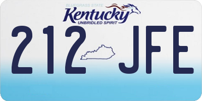 KY license plate 212JFE