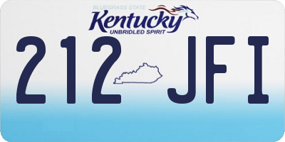 KY license plate 212JFI