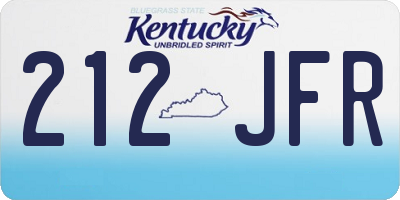 KY license plate 212JFR