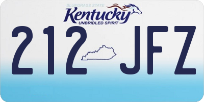 KY license plate 212JFZ