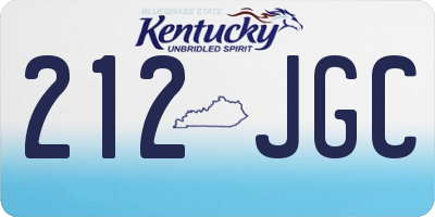 KY license plate 212JGC
