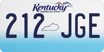 KY license plate 212JGE