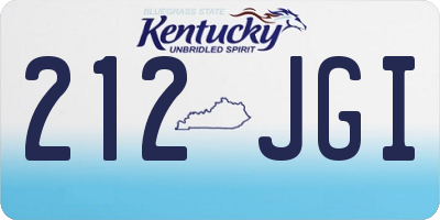 KY license plate 212JGI