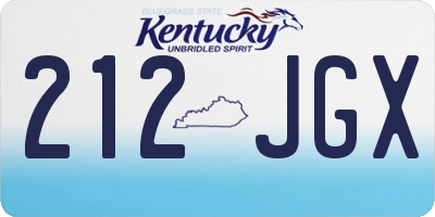 KY license plate 212JGX