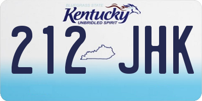 KY license plate 212JHK