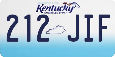 KY license plate 212JIF
