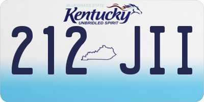 KY license plate 212JII